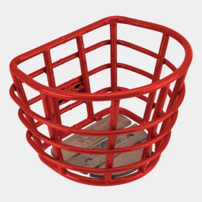 Bicycle basket D-shaped small, Red