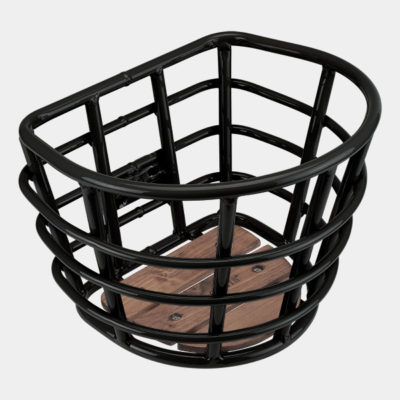 Bicycle basket D-shaped small, Black
